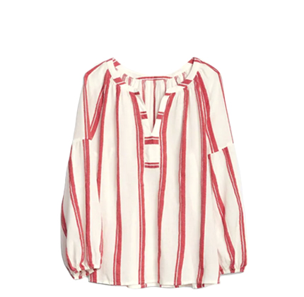 Gap Jacquard Stripe Split-Neck Top.