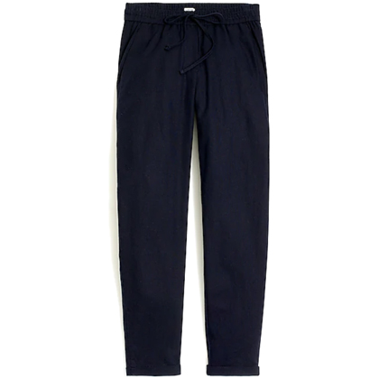 J.Crew Linen-cotton drawstring pant.