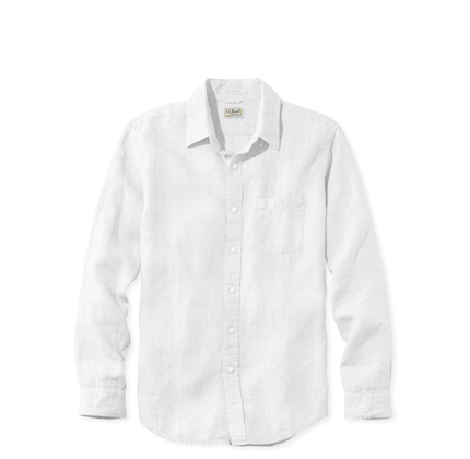 L.L.Bean Linen Shirt, Slightly Fitted Long-Sleeve.