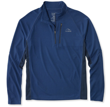 L.L.Bean Ridge Runner Quarter-Zip, Long-Sleeve Colorblock.