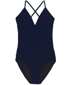 Lands' End Women's V-neck One Piece Swimsuit.