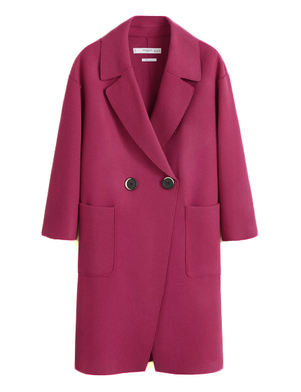 Mango Unstructured virgin wool coat.