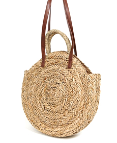 South Beach Exclusive large round straw bag.