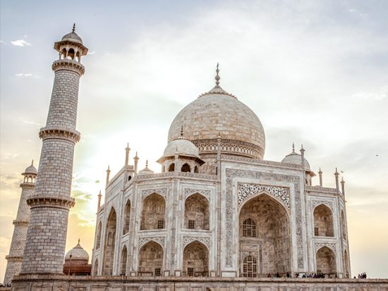 Taj Mahal at sunrise.