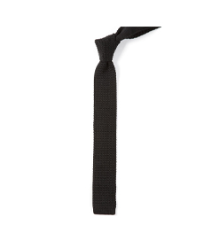 The Tie Bar BLACK TEXTURED SOLID KNIT TIE.