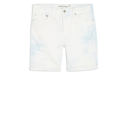 Topman Blue Tie Dye Skinny Shorts.