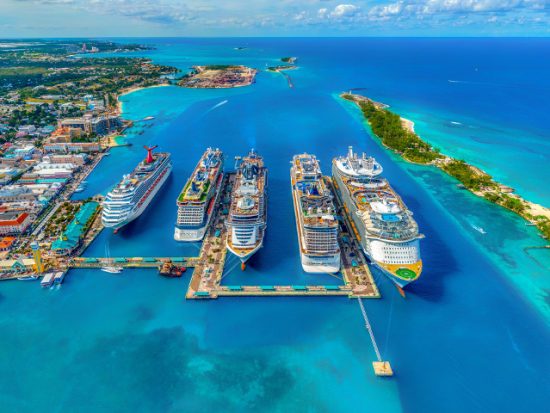 View of Nassau Bahamas Cruise Port from Above.