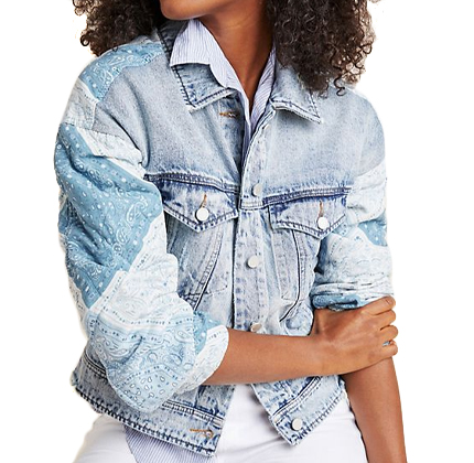 Anthropologie Patchwork Denim Jacket.