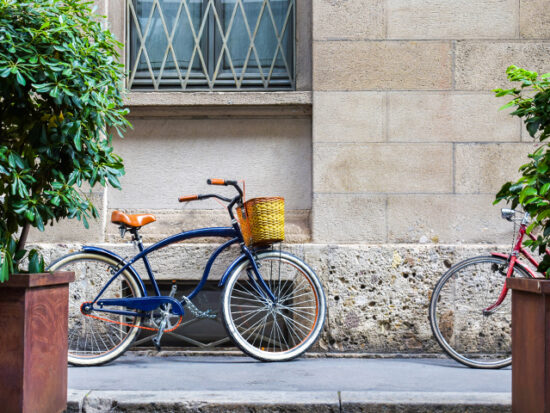 Bike on the street in Milan.