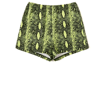 SHEIN Neon Lime Snakeskin Print Cycling Shorts.