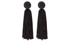 SUGARFIX by BaubleBar Beaded Studs Tassel Drop Earrings - Black.