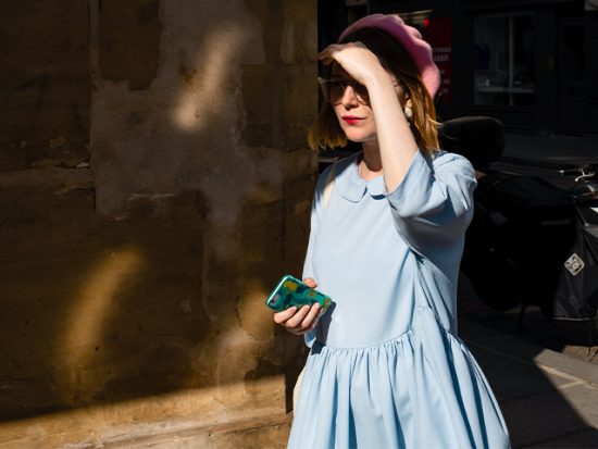 Stylish woman on the street in paris.