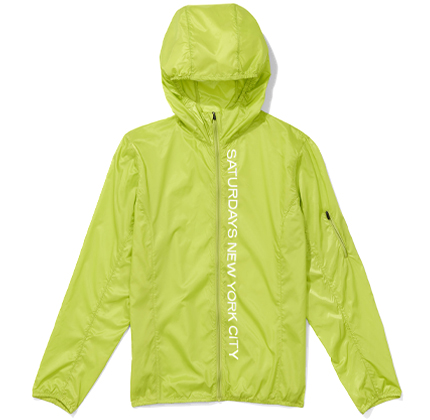 Tatsu Packable Windbreaker Chartreuse.