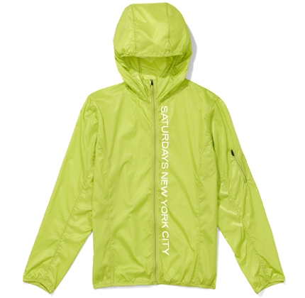 Tatsu Packable Windbreaker Chartreuse.