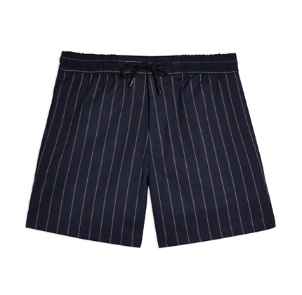 Topman Navy And Burgundy Stripe Shorts.