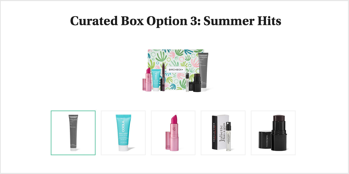 Curated Box Selection from Birchbox.
