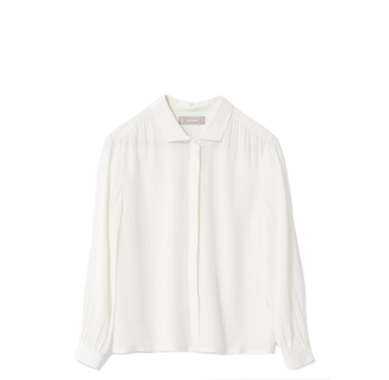 Everlane The Shirred Silk Shirt.