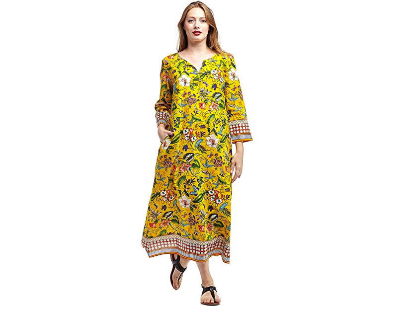 La Cera Women's Printed Voile Caftan.