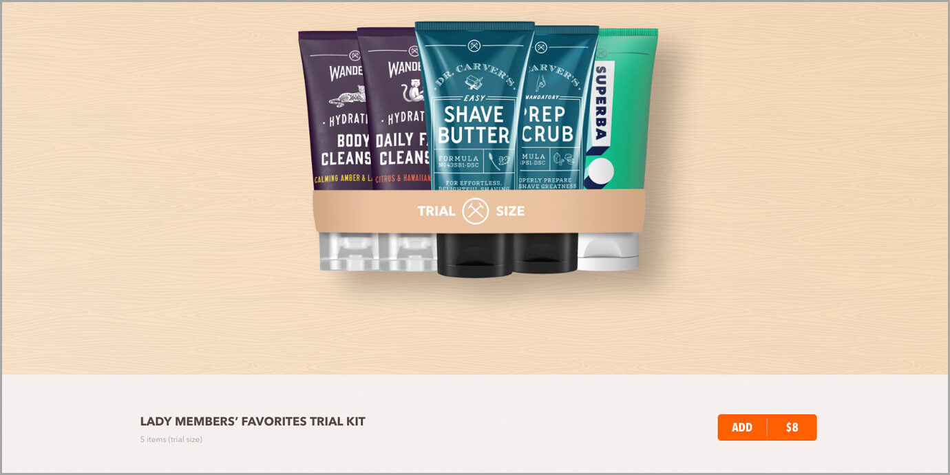 Lady Members Trial Kit on Dollar Shave Club.