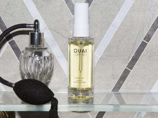 OUAI Hair Oil in Bathroom.