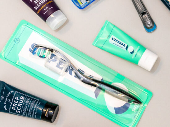 Superba Peppermint Kick Toothpaste and Black Toothbrush.
