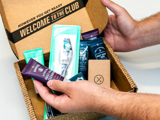 Unboxing the Dollar Shave Club Starter Kit.