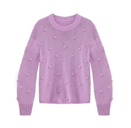 525 America COTTON SHAKER POPCORN KNIT SWEATER.