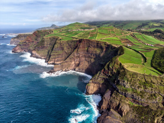 Aerial view of the Azores.