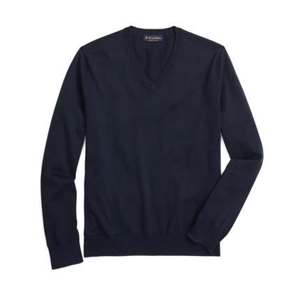 Brooks Brothers Supima® Cotton V-Neck Sweater.