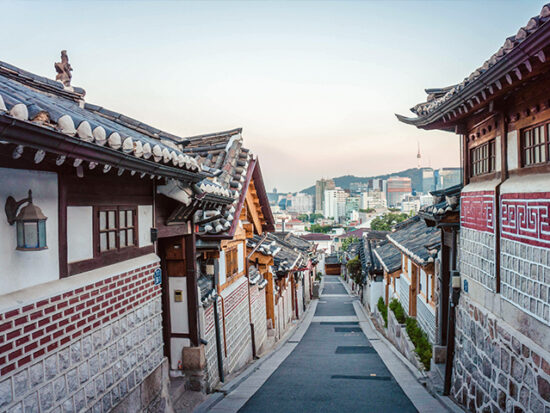 Bukchon Hanok Village of seoul city in Korea.