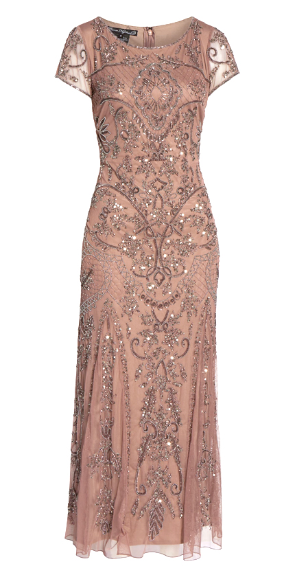 Embellished Mesh Gown PISARRO NIGHTS.