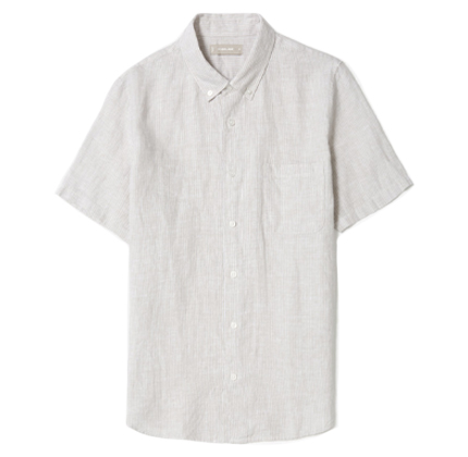 Everlane The Linen Short-Sleeve Standard Fit Shirt.