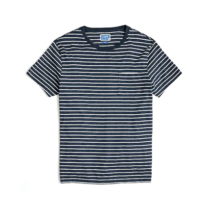 J.Crew Factory Slim Broken-in striped pocket T-shirt.