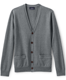 Lands End Men's Classic Fit Supima Cotton Cardigan Sweater.