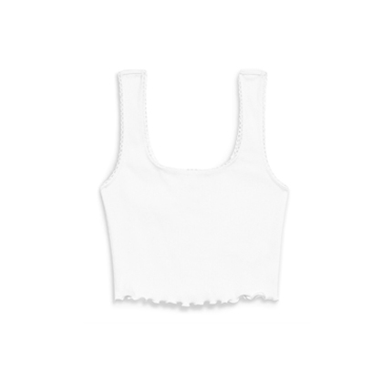 Picot Trim Cropped Tank Top TOPSHOP.