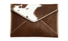 Rebecca Minkoff & Ben Minkoff Rebecca Minkoff Calf Hair Leo Clutch, Sand.