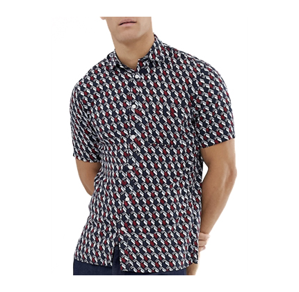 Selected Homme short sleeve printed shirt in viscose.