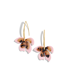 ORCHID RESIN DROP EARRINGS.