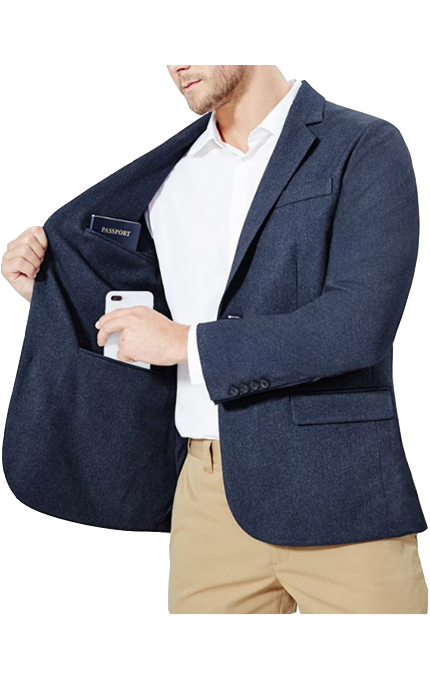 Mens navy travel blazer