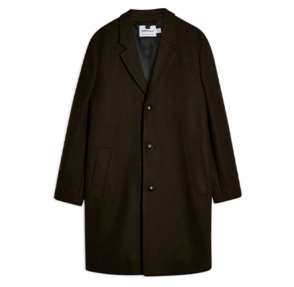 Single Breasted Classic Fit Coat TOPMAN.