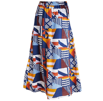 Sofia Abstract Midi Skirt.