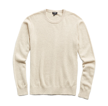 Todd Snyder CASHMERE CREWNECK SWEATER IN OATMEAL.