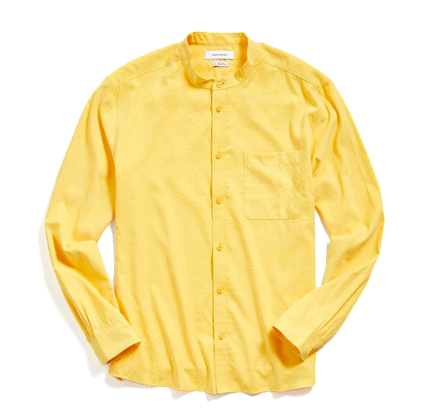 UO Faux Silk Band Collar Button-Down Shirt.