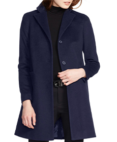 Wool Blend Reefer Coat LAUREN RALPH LAUREN.