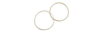 18k Gold + Sterling Silver Plated Basic Hoop Earring.