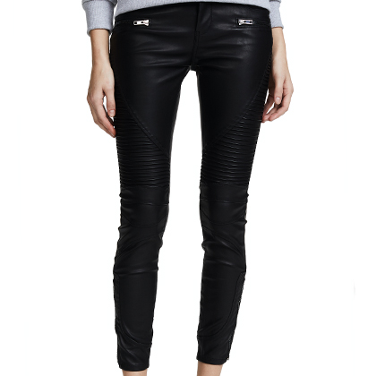 Blank Denim Black Vegan Leather Moto Pants.