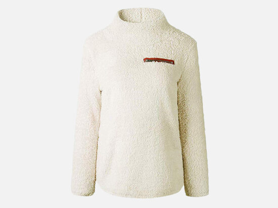 Kikibell Sherpa Jacket Women Casual Pullover.