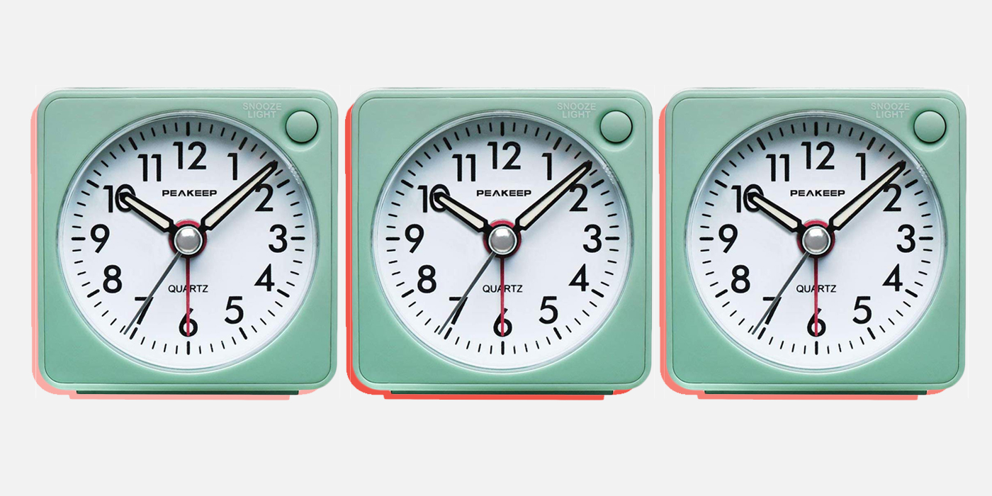 Blue Lot of 2 See Pics Travel Alarm Clock Round - Brand New -