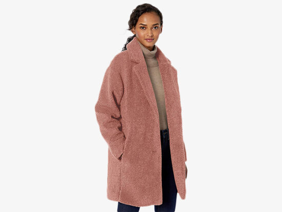 Amazon Brand - Daily Ritual Women's Teddy Bear Fleece Lapel Coat.