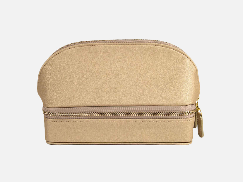 Brouk and Co. Duo Travel Organizer for Cosmetics and Jewelry, Gold.